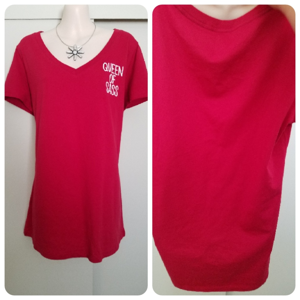 Torrid Queen of Sass Red Tee Shirt 1 1x Plus
